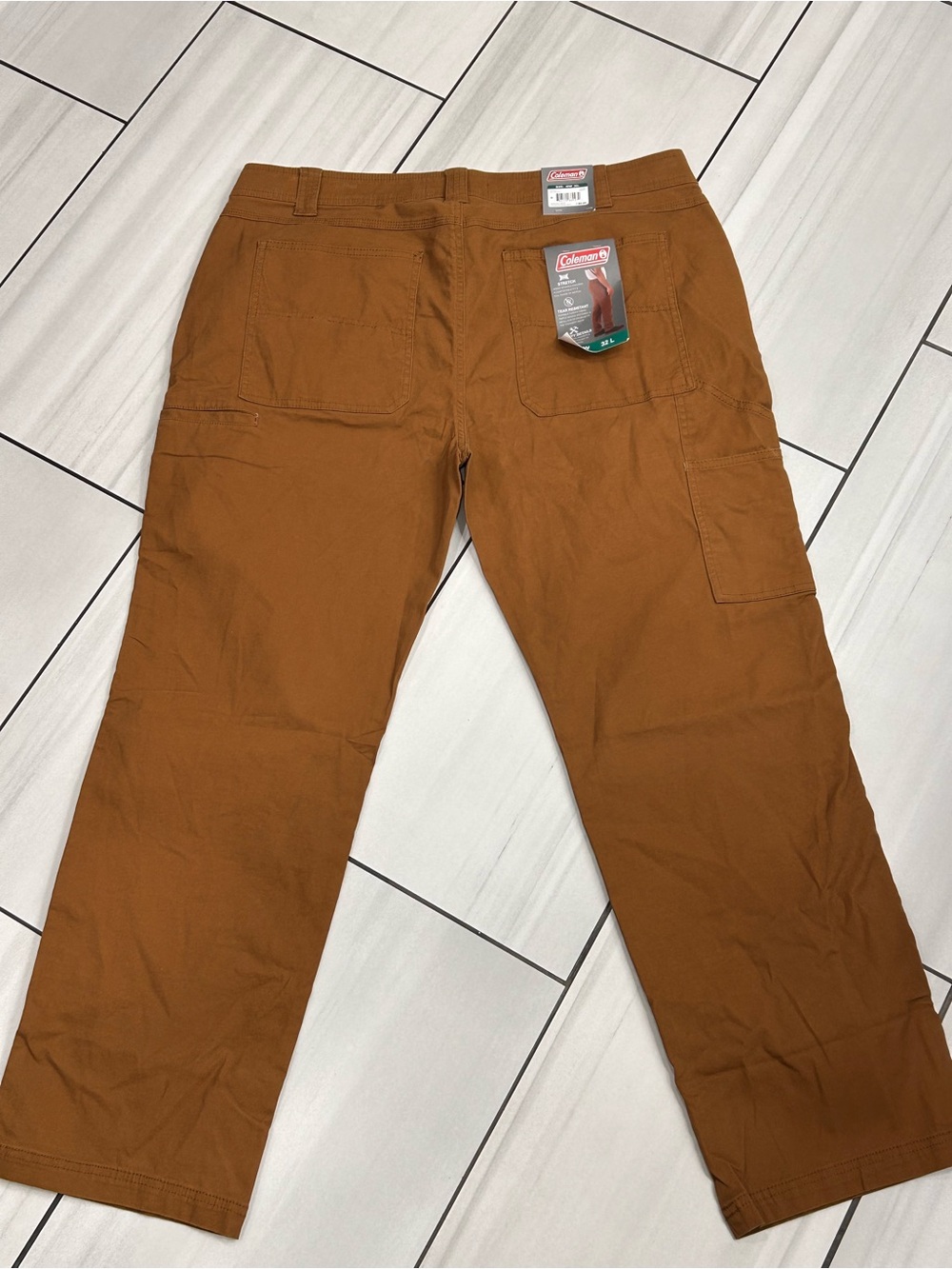 Coleman Men's Tear Resistant Stretch Utility Pant 40 X 32 Copper Brown NWT